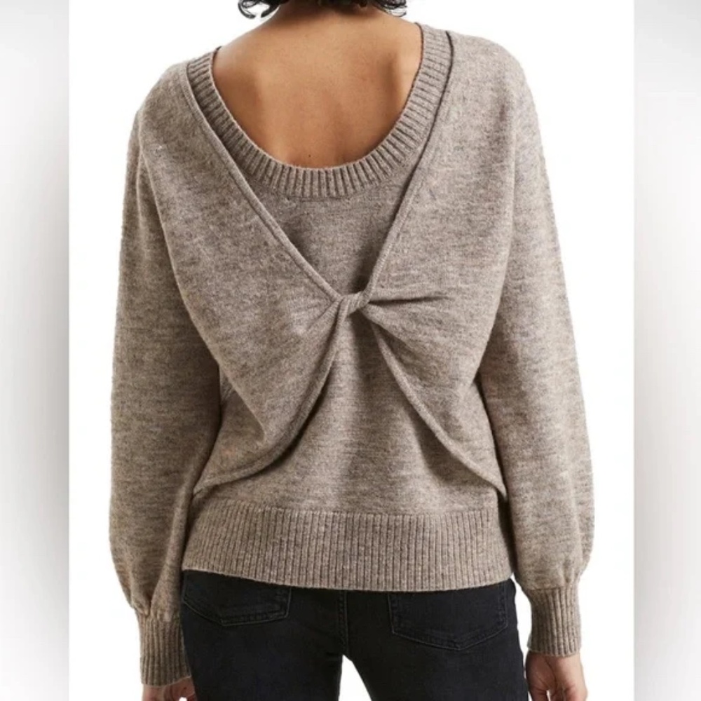 NWT French Connection Kezia Twist Layer sweater Taupe wool blend - size M - Picture 4 of 6